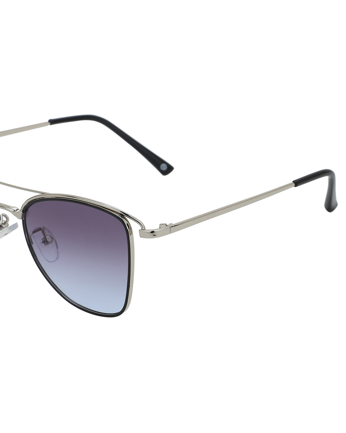 Silver &amp; Black Toned UV Protected Lens Butterfly Sunglass for women