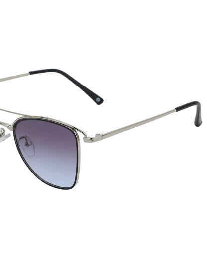 Silver &amp; Black Toned UV Protected Lens Butterfly Sunglass for women