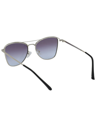 Silver &amp; Black Toned UV Protected Lens Butterfly Sunglass for women