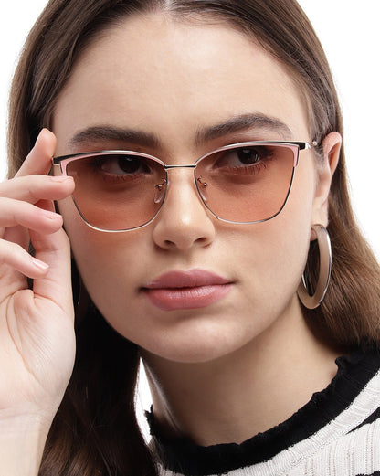 Gold &amp; Pink Toned with UV Protected Lens Cateye Sunglass for women