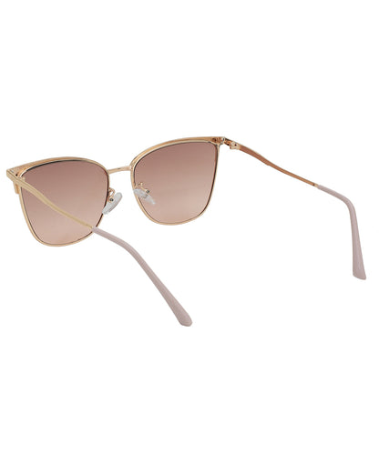 Gold &amp; Pink Toned with UV Protected Lens Cateye Sunglass for women