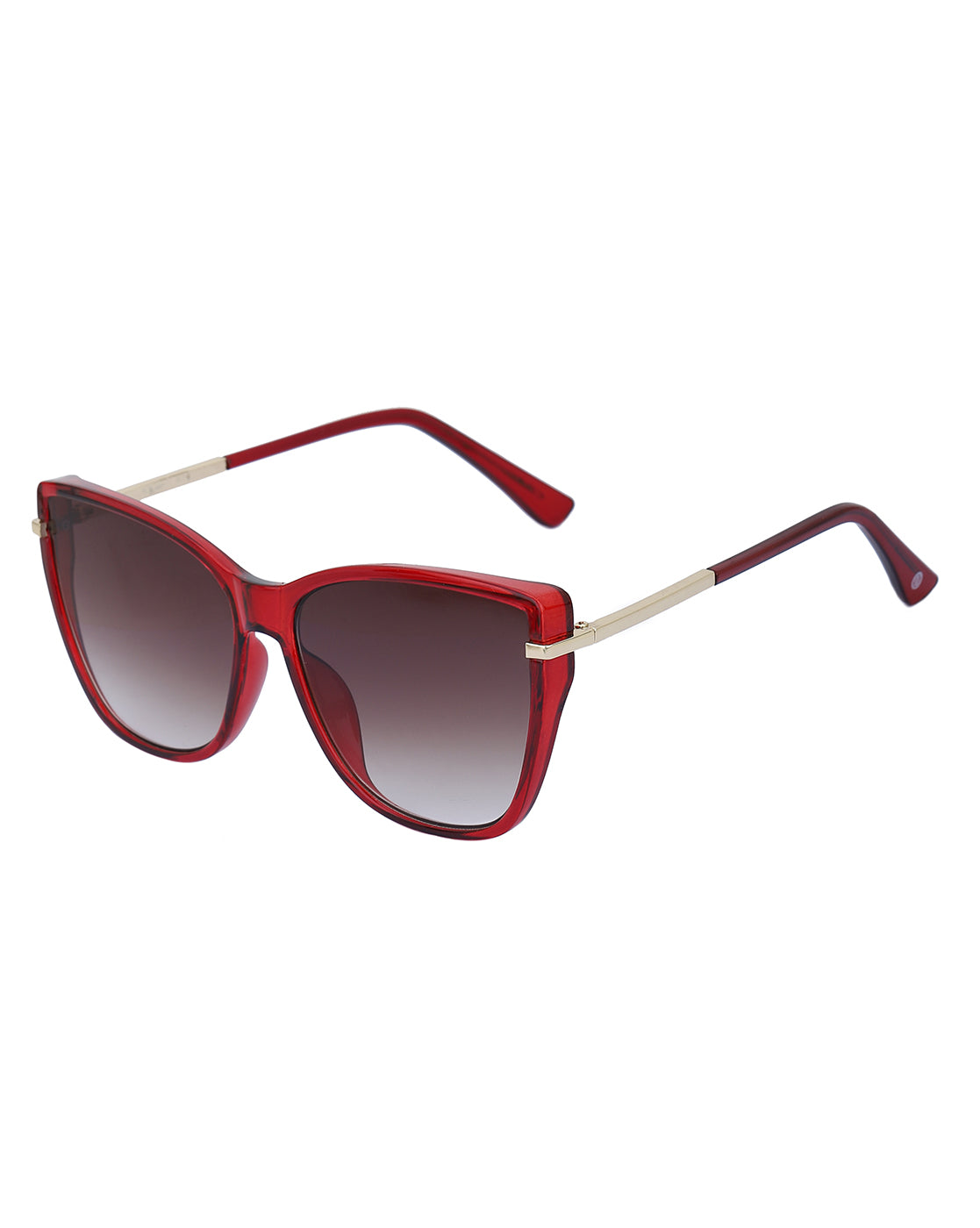 Red and Gold Toned UV Protected Lens Cat Eye Sunglass for women