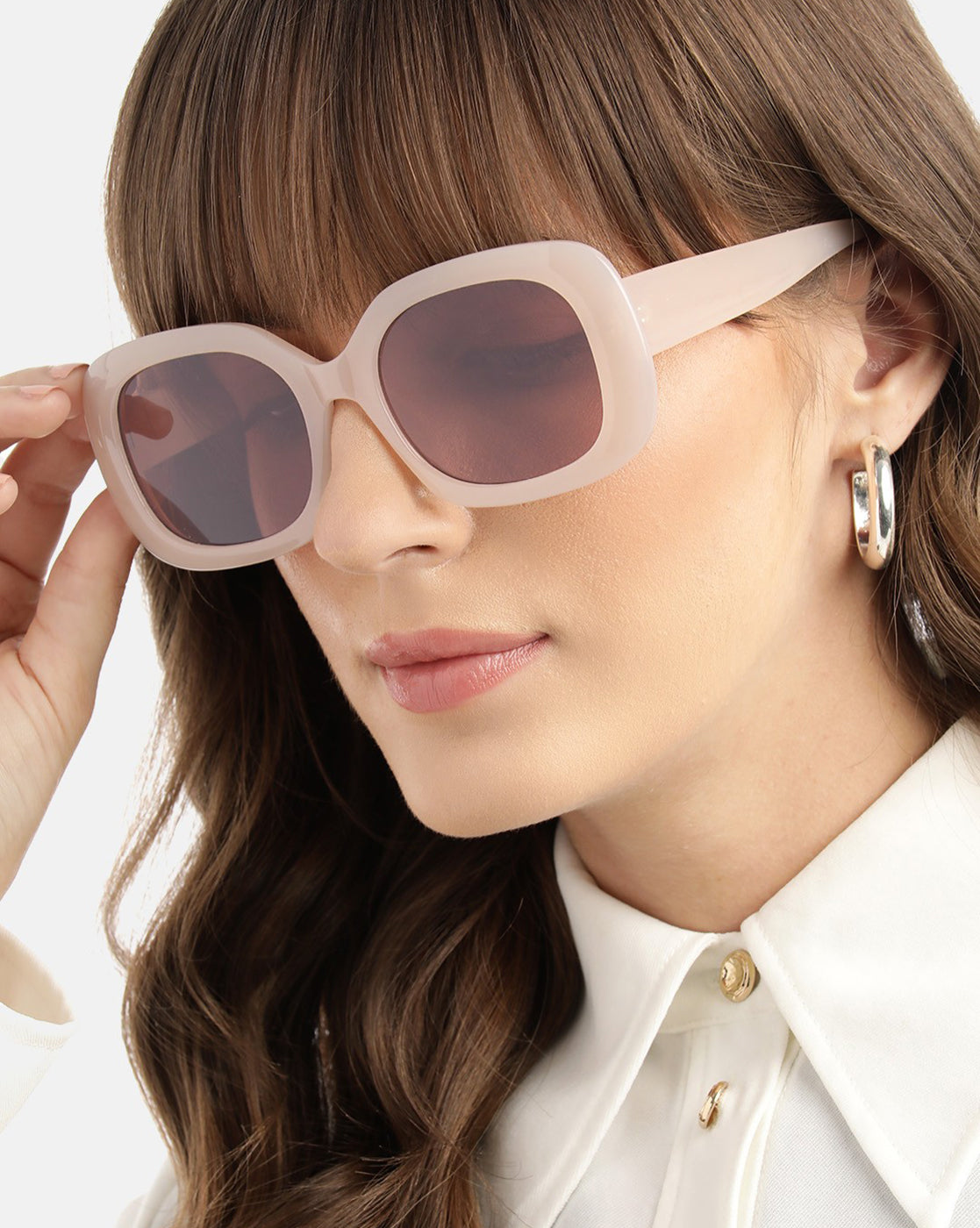 Peach Toned with UV Protected Lens Oversized women Sunglass