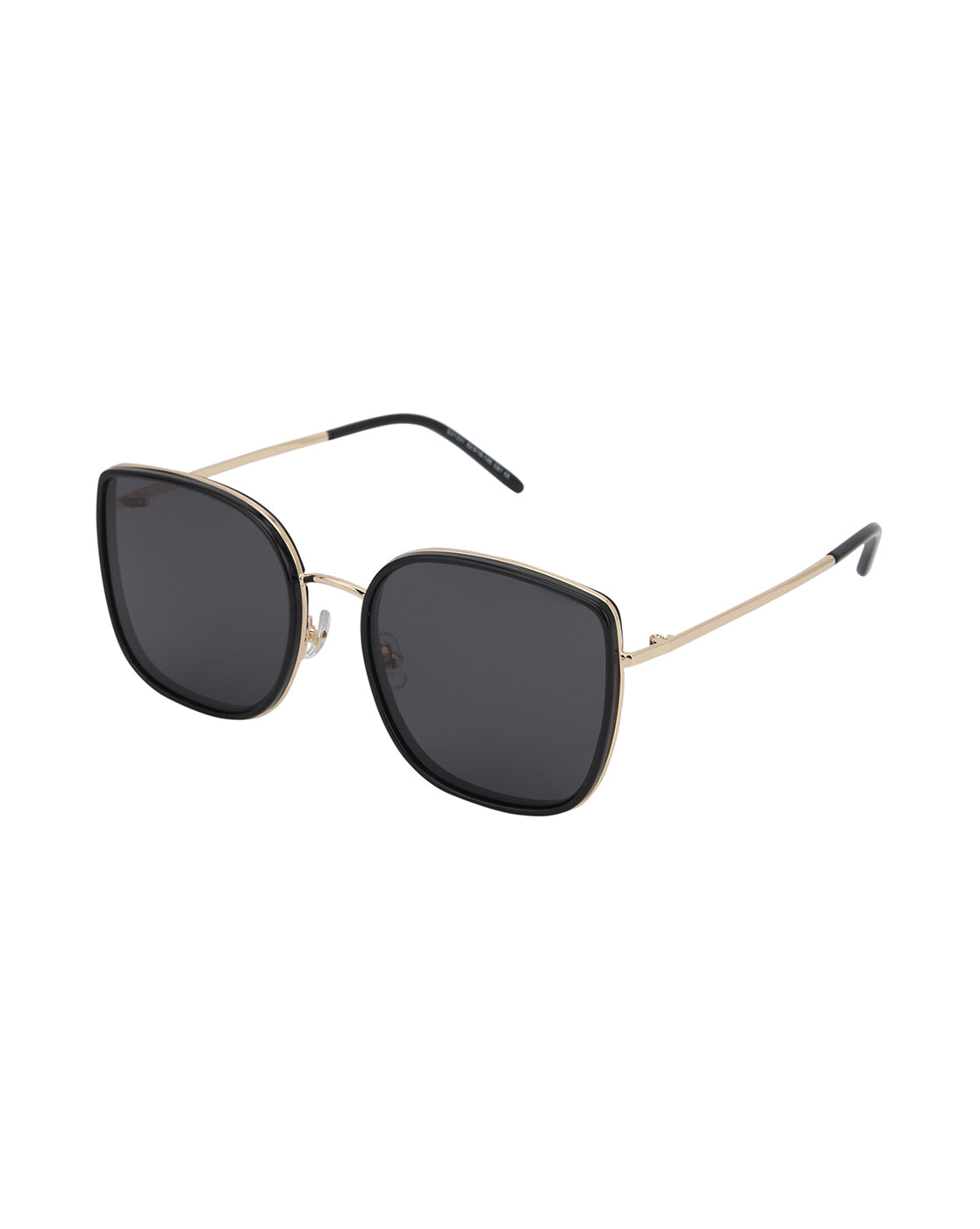 Black with Gold Toned and Black Polarised Lens Oversized Sunglass for womens