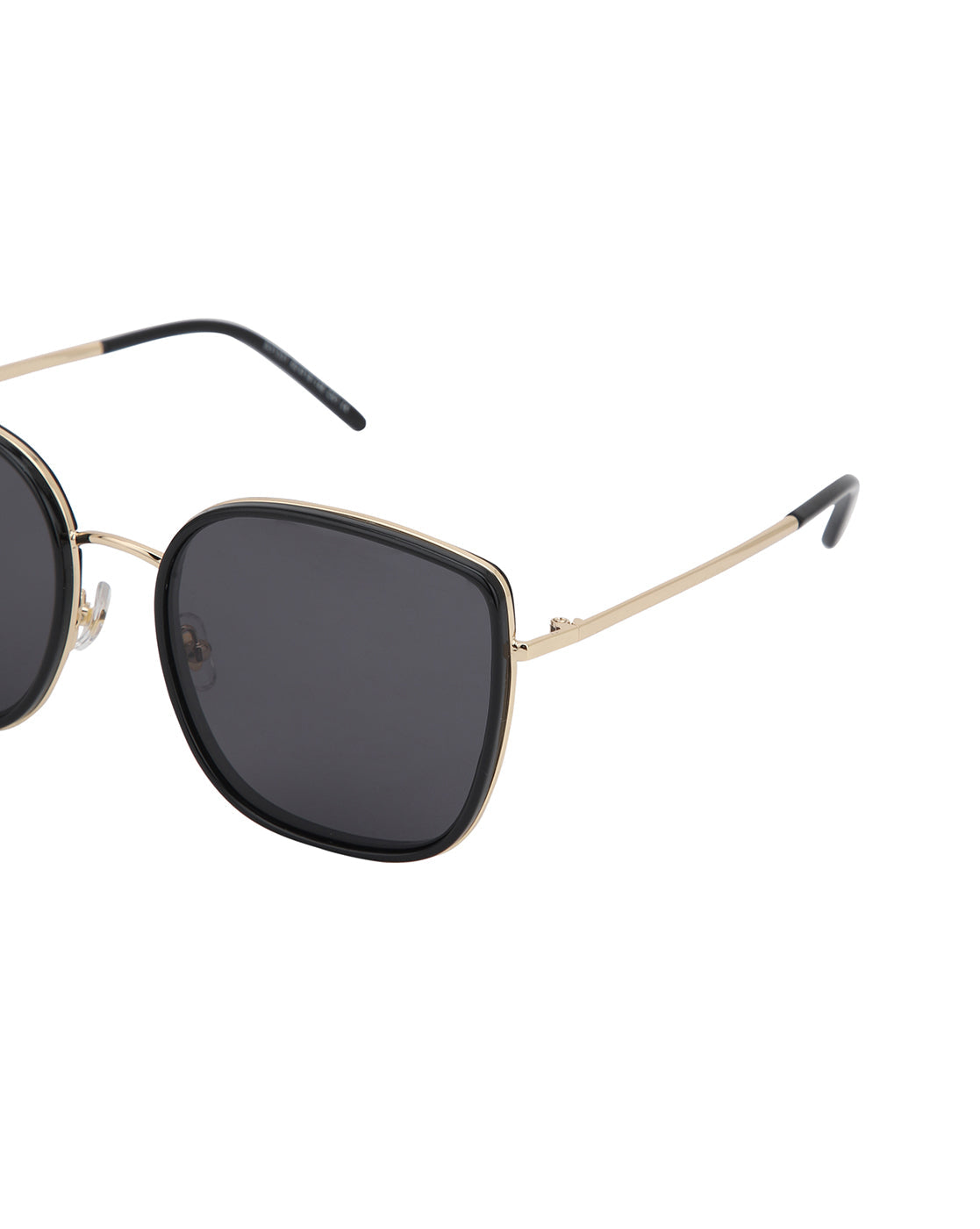 Black with Gold Toned and Black Polarised Lens Oversized Sunglass for womens