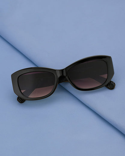 Black Toned with Blue Shade UV Protected Lens Butterfly Sunglass for womens