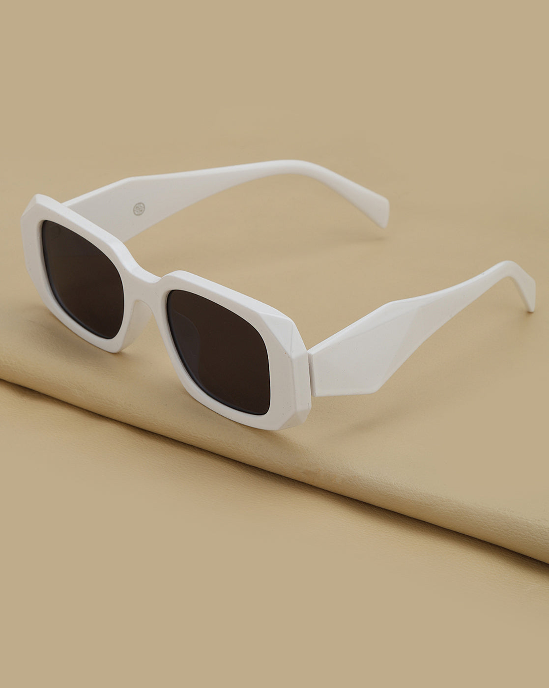 White Toned with Black UV Protected Lens Wayfarer Sunglass for womens