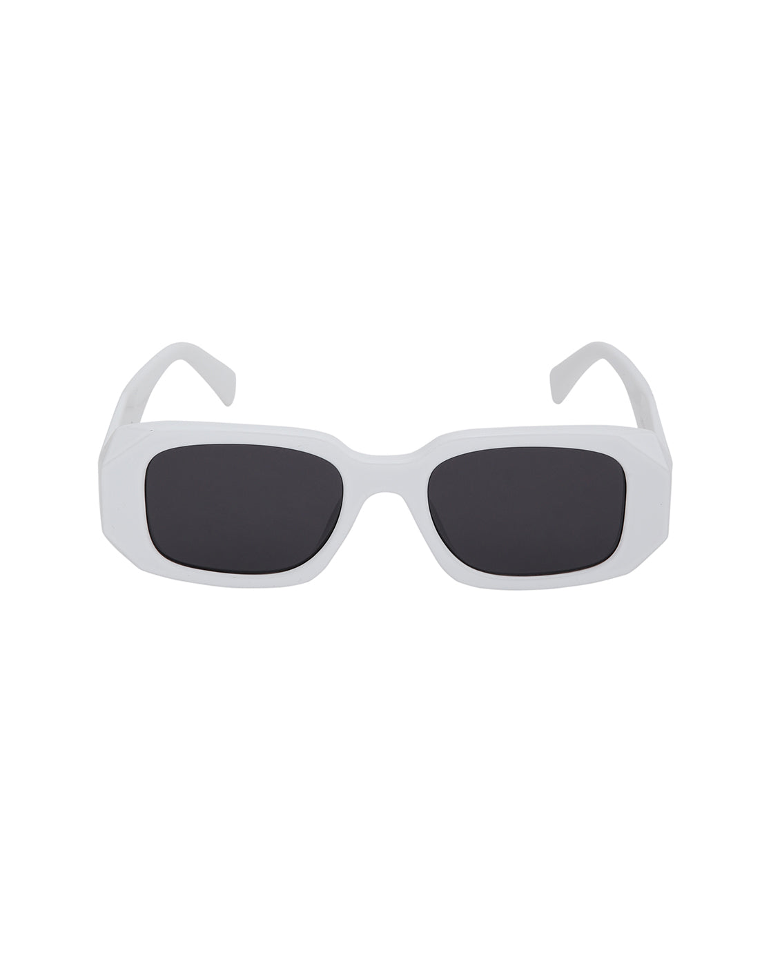 White Toned with Black UV Protected Lens Wayfarer Sunglass for womens