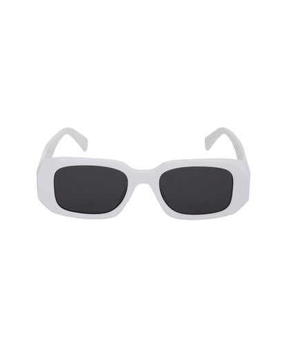 White Toned with Black UV Protected Lens Wayfarer Sunglass for womens