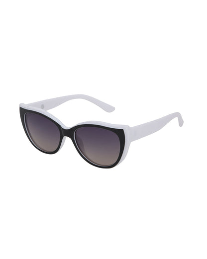 White with Black Toned Polarised Lens Cat Eye Sunglass for women