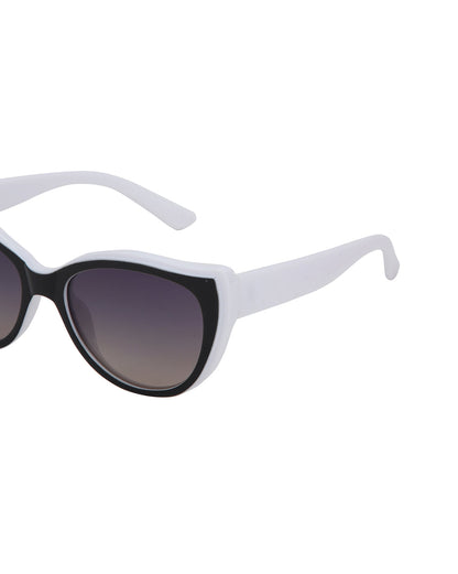 White with Black Toned Polarised Lens Cat Eye Sunglass for women