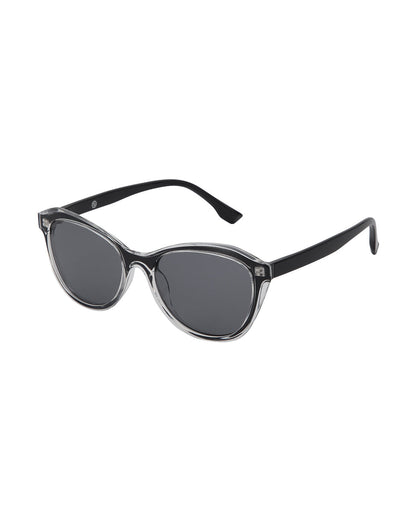 Transparent with Black Toned Blue Polarised Lens Cat Eye Sunglass for women