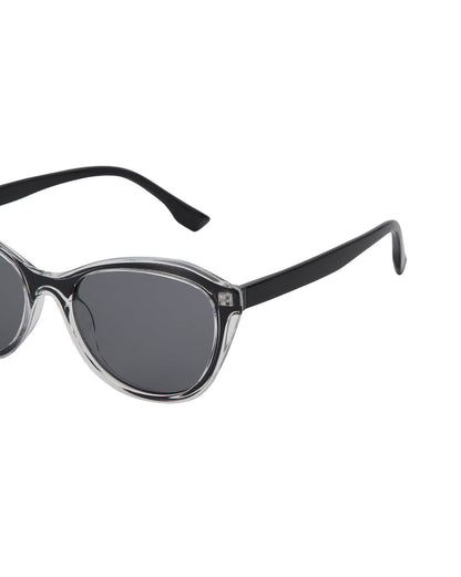 Transparent with Black Toned Blue Polarised Lens Cat Eye Sunglass for women