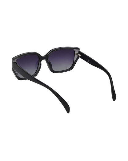 Black Toned with Blue Polarised Lens Oversized Sunglass for women