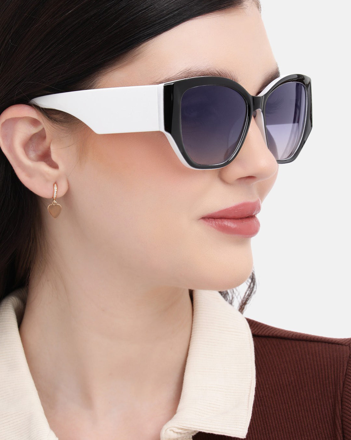 Black and White Toned with Polarised Lens Oversized Sunglass for women
