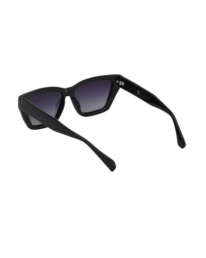 Black Toned with Blue Polarised Lens Rectangle Sunglass for women