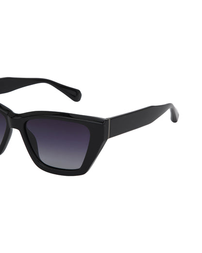 Black Toned with Blue Polarised Lens Rectangle Sunglass for women