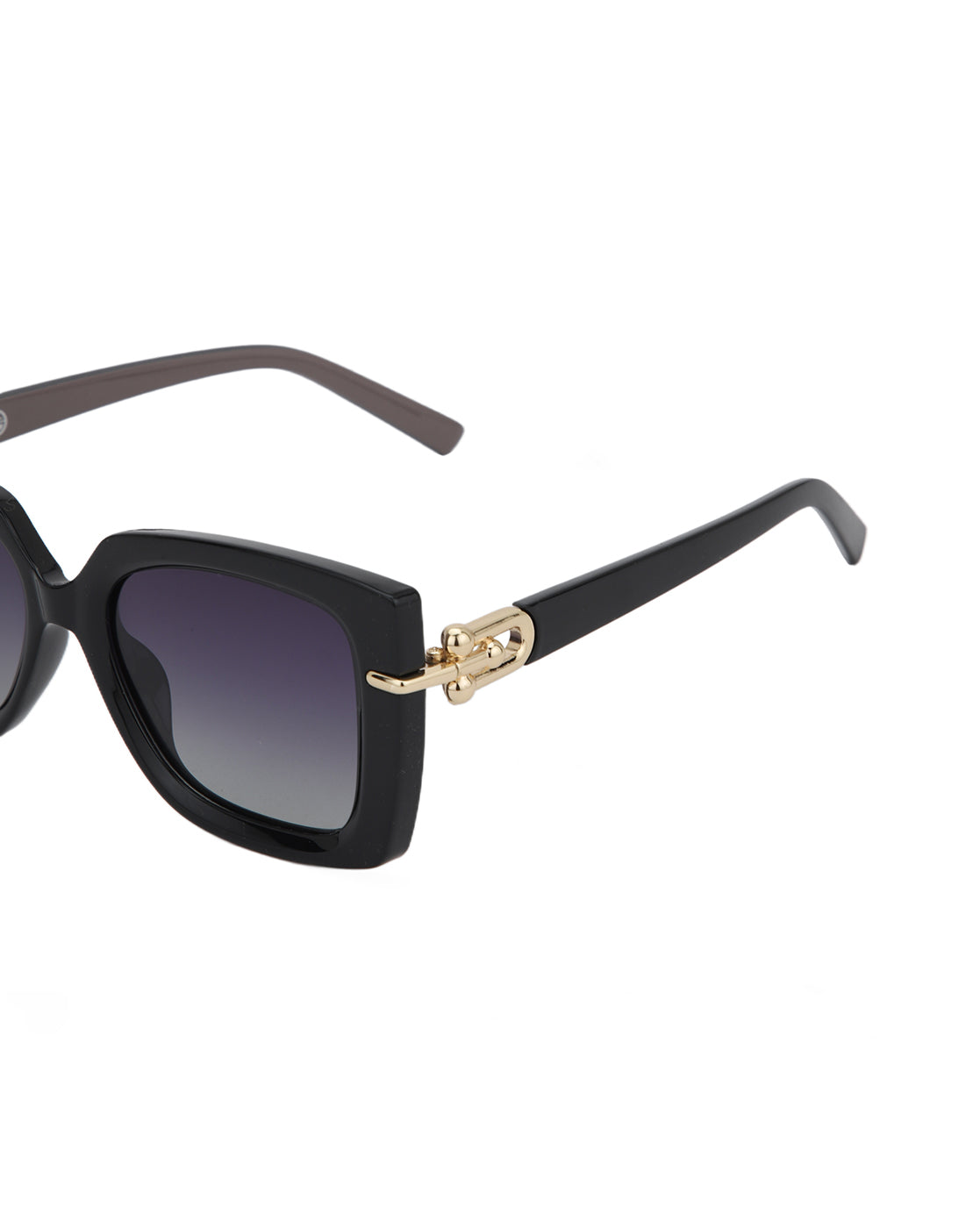 Black and Gold Toned with Polarised Lens Oversized Sunglass for women