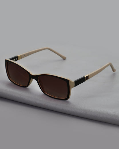 Brown Toned with Brown Polarised Lens Rectangle Sunglass for women