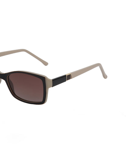 Brown Toned with Brown Polarised Lens Rectangle Sunglass for women