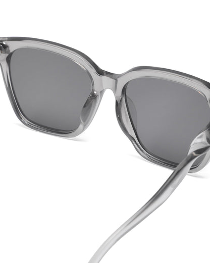 Women UV Protected Black Lens Grey and Gold Toned Cateye Sunglasses