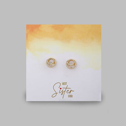 Carlton London Gold Plated Cz Studded Stud Earring For Women