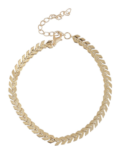Carlton London Set Of 3 Gold Plated Multi-Layered Stackable Leaf Shape Anklet For Women