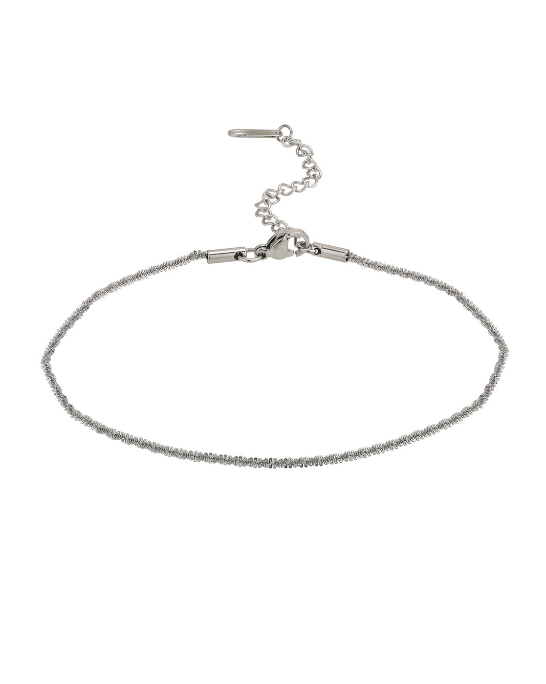Silver Plated with Stainless Steel Charm Anklet