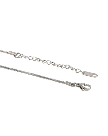Silver Plated with Stainless Steel Charm Anklet
