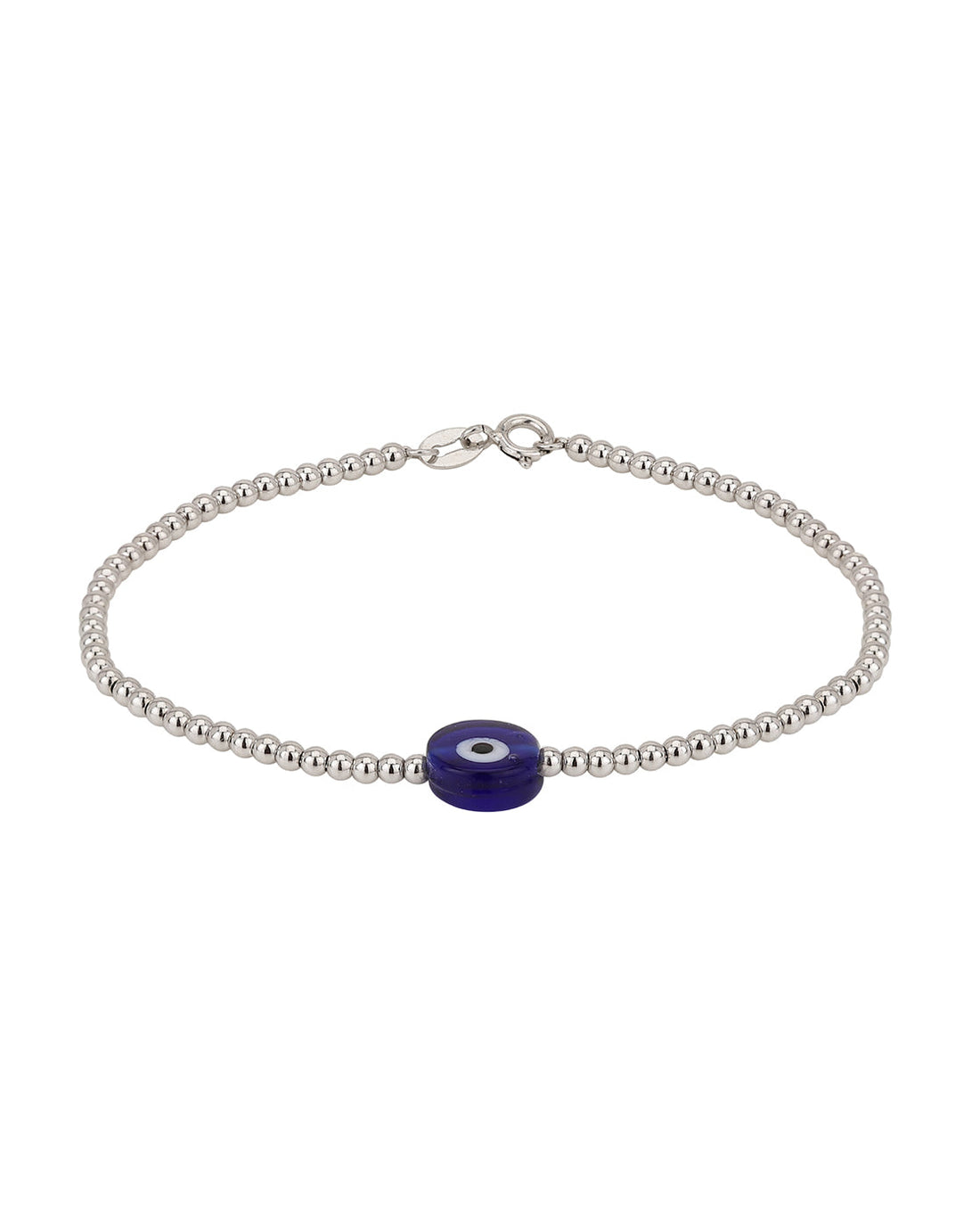 Carlton London Rhodium Plated Evil Eye Bracelet