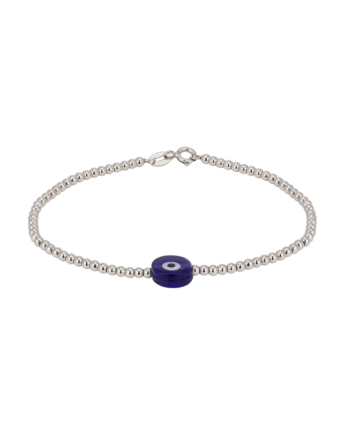 Carlton London Rhodium Plated Evil Eye Bracelet