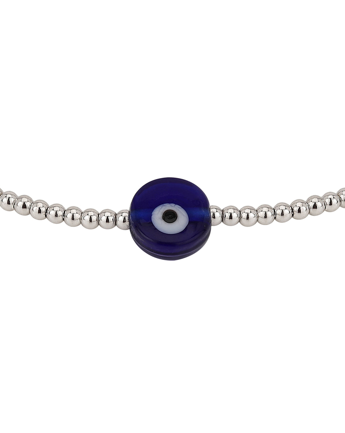 Carlton London Rhodium Plated Evil Eye Bracelet
