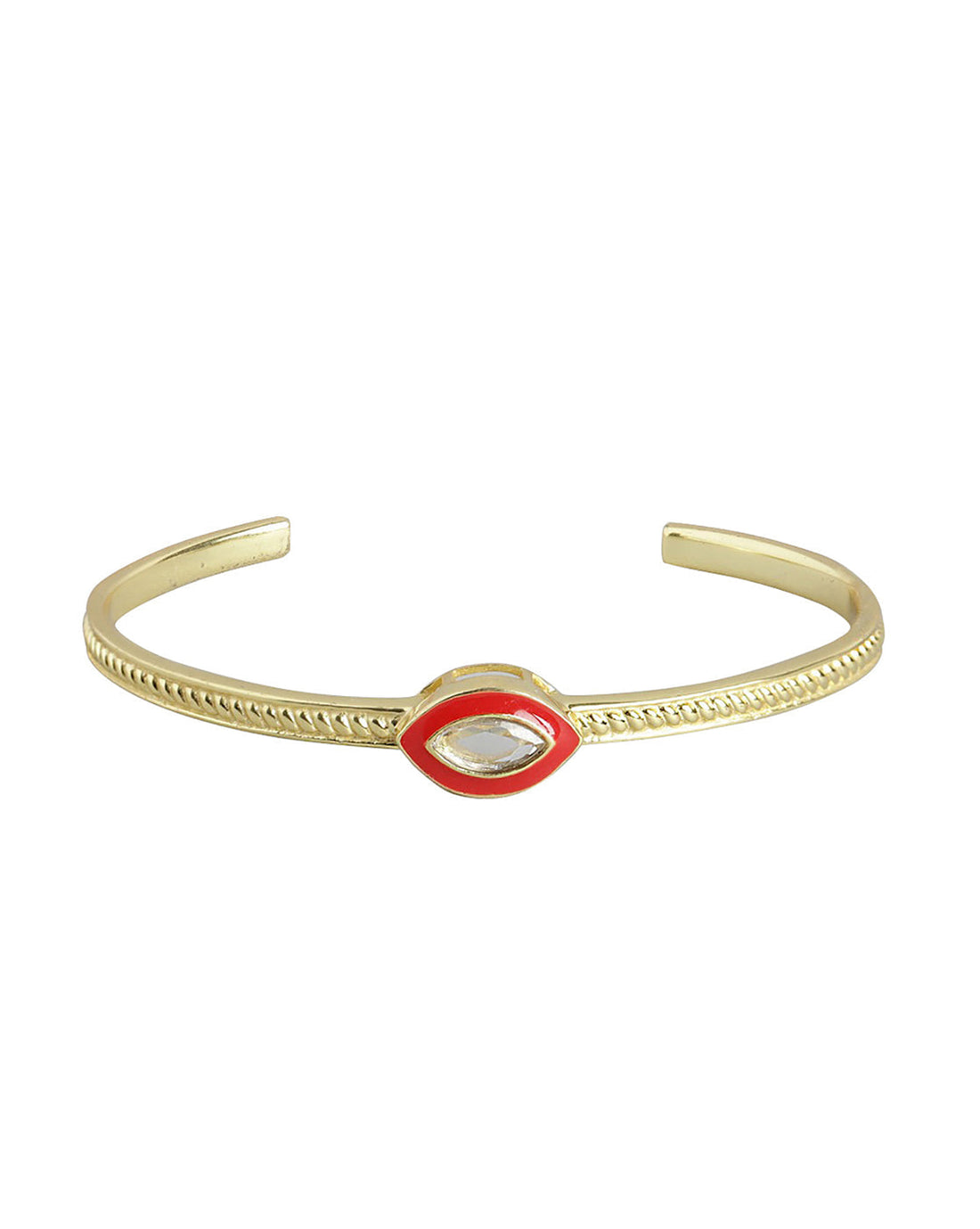 Carlton London Gold Plated Evil Eye Cuff Bracelet For Women