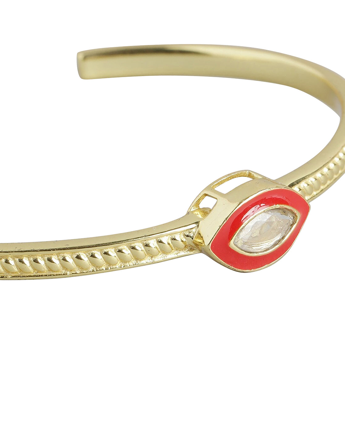 Carlton London Gold Plated Evil Eye Cuff Bracelet For Women
