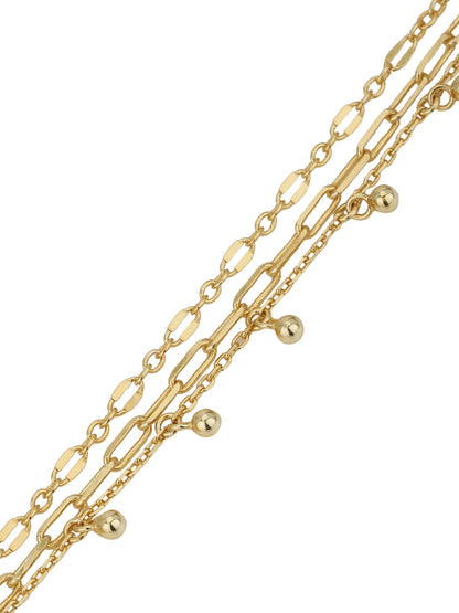 Carlton London Gold Plated Multistrand Bracelet