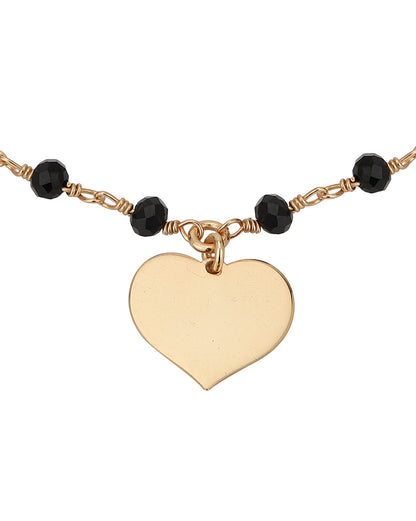 Carlton London Rose Gold Plated Heart Charm Bracelet For Women