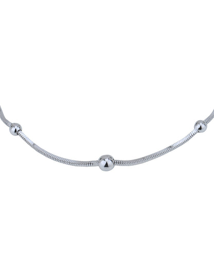 Rhodium Plated with Ball Charm Bracelet for women