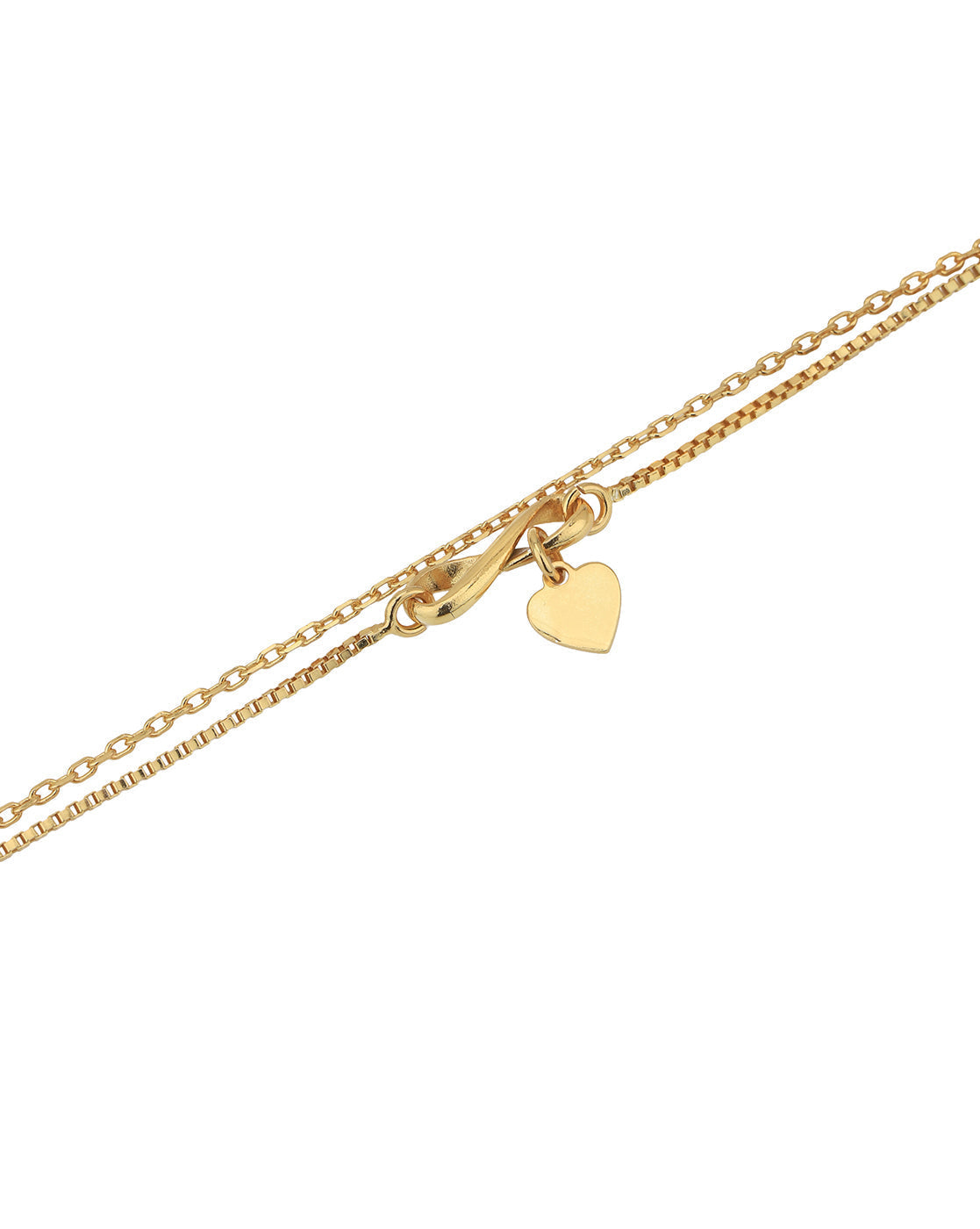 18kt Gold Plated Infinity with Heart Double Chain Charm Bracelet for women