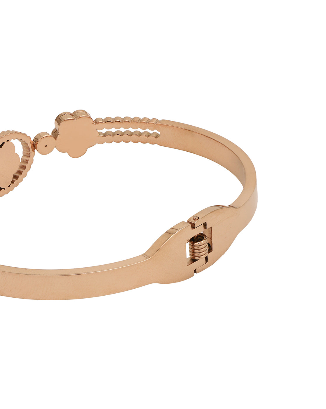 Rose Gold Plated with CZ &amp; Shell Floral Bracelet