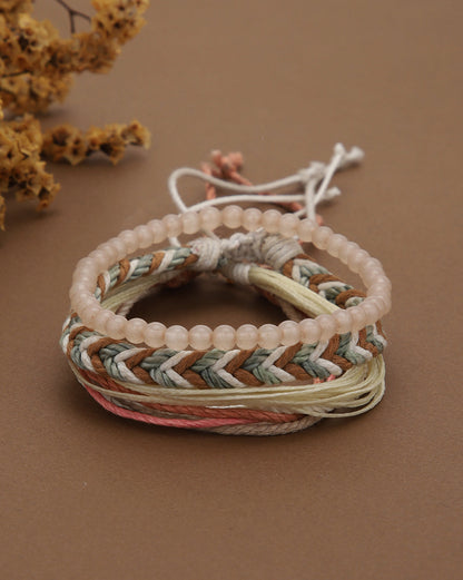 Multi Coloured Set of 4 Braided Stacking Friendship Bracelet
