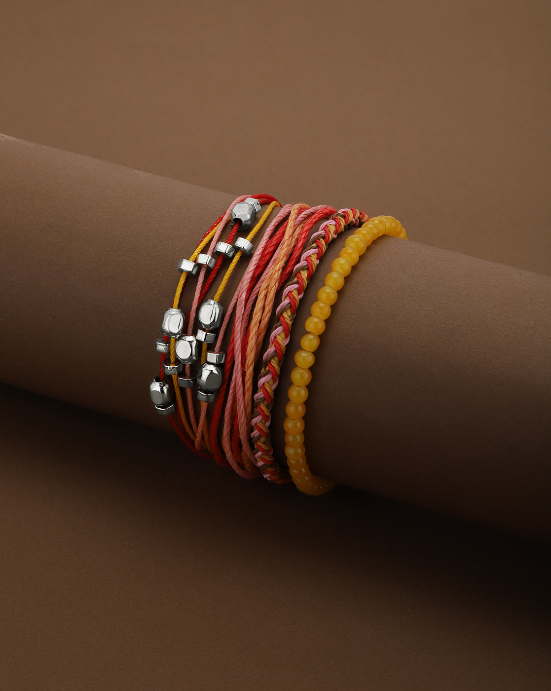 Multi Coloured Set of 4 Braided Stacking Friendship Bracelet