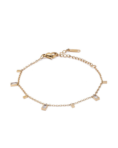 Gold Plated CZ Charm Bracelet