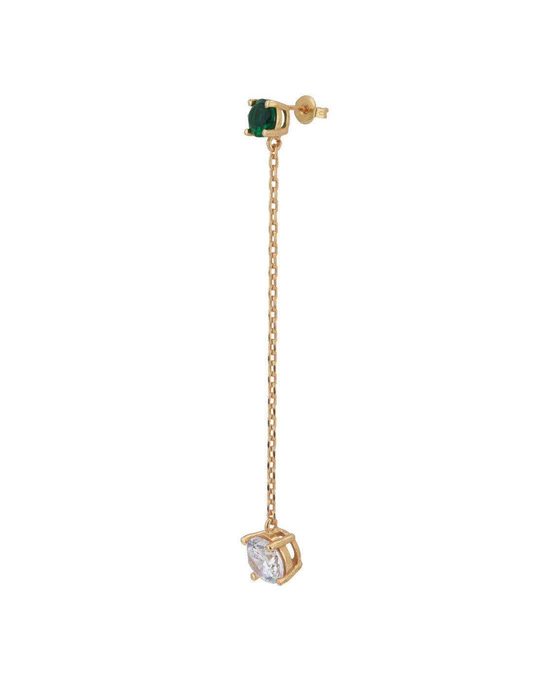 Carlton London Gold Plated Contemporary Drop Earring With Dangling Cz Stone