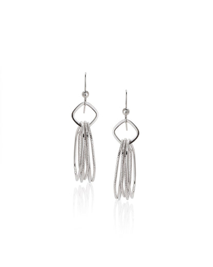 Carlton London Rhodium Plated Geometric Drop Earring For Women