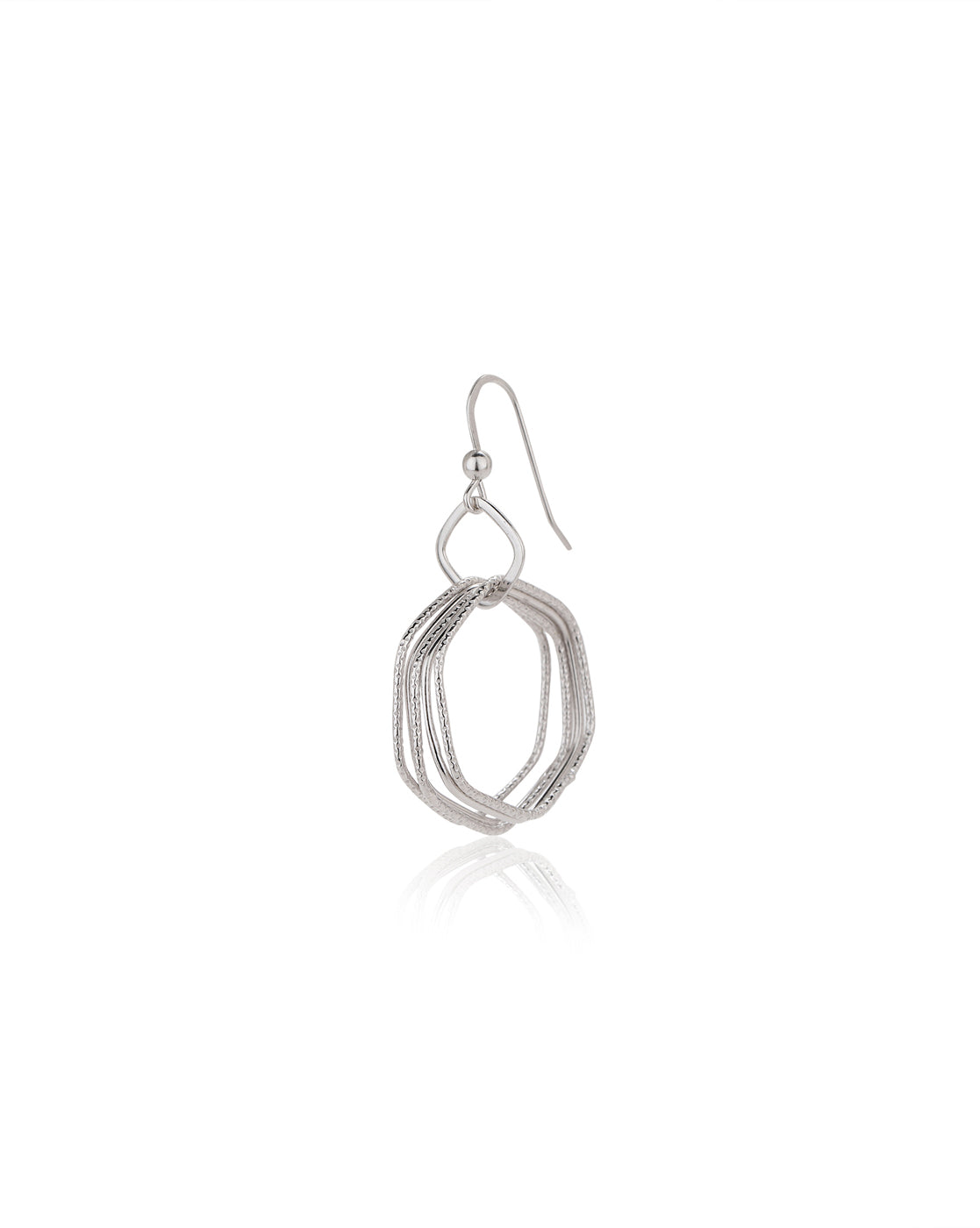 Carlton London Rhodium Plated Geometric Drop Earring For Women