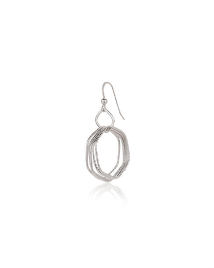 Carlton London Rhodium Plated Geometric Drop Earring For Women