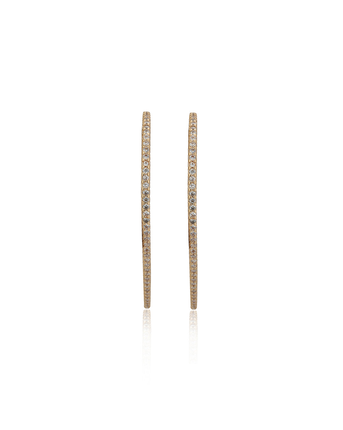 Carlton London Rose Gold Plated Heart Cz Hoop Earring For Women