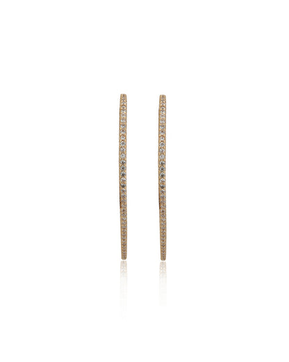 Carlton London Rose Gold Plated Heart Cz Hoop Earring For Women