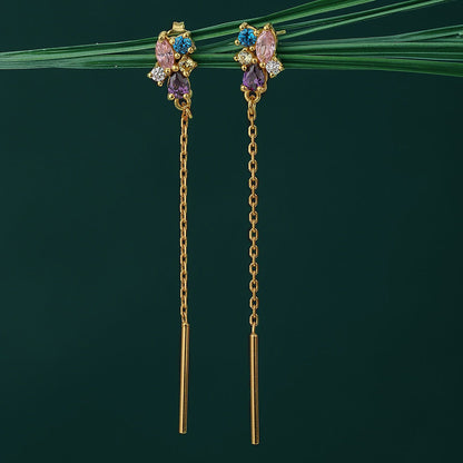 Carlton London Gold Plated Cz Floral Drop Earring For Women