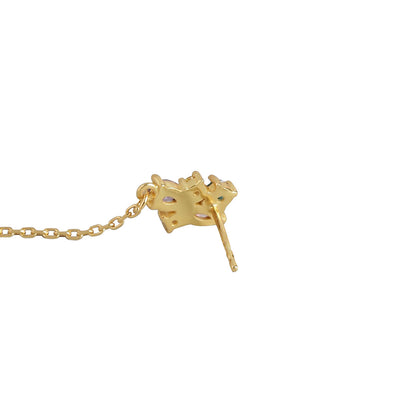 Carlton London Gold Plated Cz Floral Drop Earring For Women